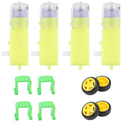 CHANCS DC Magnetic Chassis Motor 1: 120 4 Stück Einzelwelle Für Fernbedienung Auto Getriebemotor Elektrisch 3-6V Mit Rad