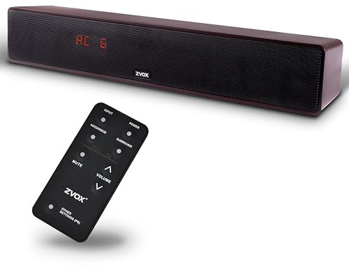 ZVOX AV157 Espresso AccuVoice Dialogue Clarifying Sound Bar with Patented Hearing Technology - TV Sound Bar with Twelve Levels of Voice Boost - Home Theater Audio TV Speakers Soundbar