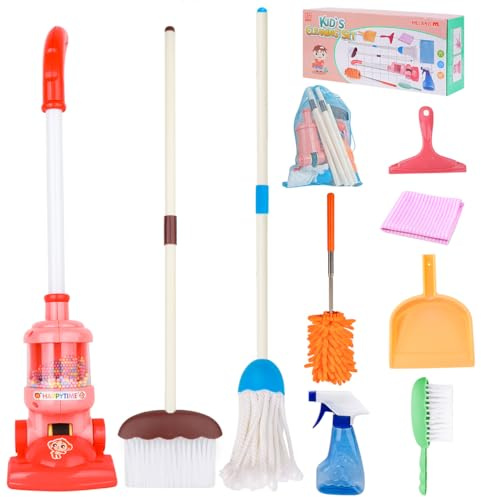 Meland 8-Piece Kids Cleaning Set with Toy Vacuum and Broom