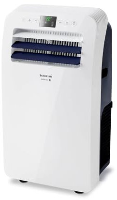 Taurus Cold Digital + - Mobiles Klimagerät | 3 in 1: Kühlung, Luftentfeuchter und Ventilator | Leise | Zeitschaltuhr | Mit Fernbedienung | Mit Fenster-Kit | Räder | Weiß | 1370W