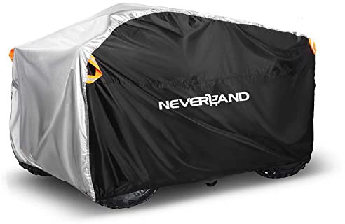 NEVERLAND Bache Quad Imperméable Housse Quad Exterieur Housse pour Quad Bâche pour Quad Double Face Disponible avec Bandes Réfléchissantes Imperméable Coupe-Vent Anti-UV Noir Argent 256 * 110 * 120cm