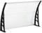 Bonnlo 120 x 80 cm Window Door Canopy, Door Canopy Awning with Polycarbonate Board for UV Water Rain Resist, Black