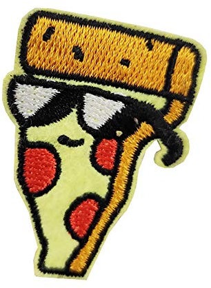 Cute-Patch Aufnäher zum Aufbügeln mit lustigem Pizza-Motiv