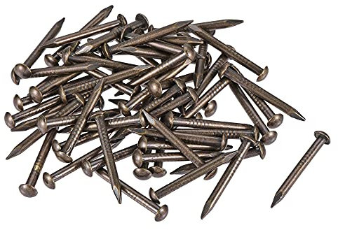 sourcing map Small Tiny Hardware Brass Nails 2mmx20mm(DXL) for DIY Wooden Boxes Accessories Bronze Tone 60pcs