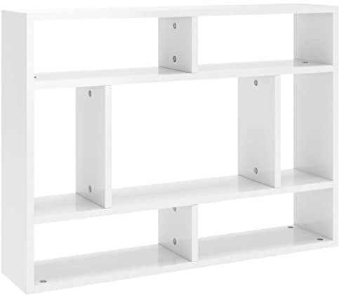 vidaXL Wandregal Bücherregal Hängeregal Schweberegal Regal Wandboard Dekoregal Wandablage Wandschrank Büroregal Hochglanz-Weiß 75x16x55cm Holzwerkstoff