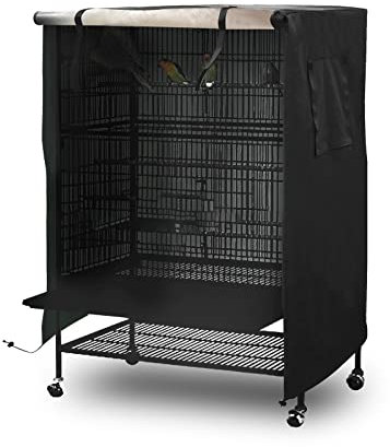 DERCLIVE Outdoor Indoor Großer Vogelkäfig Abdeckung Wetterfest Sonnenschutz Käfig Verdunkelungsabdeckung Universal für Vogelkäfig, Schwarz, 130*96*59cm, 2317757-1027-AM115-5216