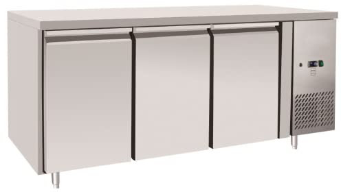 METRO Professional Tiefkühlschrank GCF3100, 334 L, Arbeitstisch mit Kühlung/Kühltheke, Kühltisch Gastro aus Edelstahl, 3 Türig, 660 W
