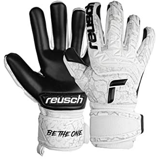 Reusch Attrakt Freegel Infinity griffige und atmungsaktive Torwarthandschuhe Herren und Frauen Fußballhandschuhe für Erwachsene perfekt geeignet für Kunstrasen, weiß-schwarz, 8