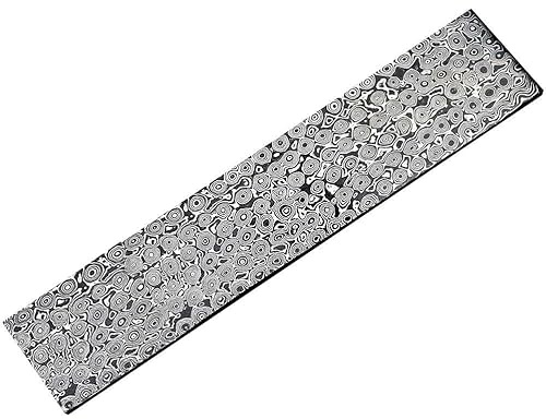 Damast Platte, Damaszener Stahl, Damascus Billet.Rosen Muster.582EA