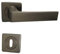 Paire de Poignées de Porte sur Rosaces Carrées KLOSE besser en ALUMINIUM Couleur Bronze anodisé ELODIE  - +1 Paire de rosaces à trou de clé