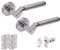 HANDLEZONE® Tucana Internal Door Handle Latch Pack, Complete with Lever On Rose Handles, Latch, Ball Bearing Hinges - Dual Finish Polished/Satin Nickel