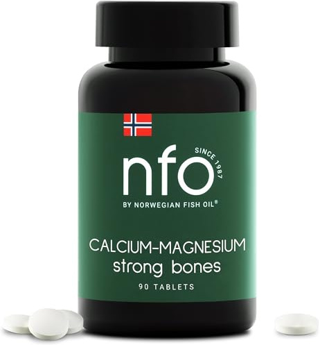 NFO Magnesium Calcium Tabletten – Vitamin D3 & K – 90 Stück | Calcium Magnesium vegan • Tutti-Frutti Calcium Kautabletten • Magnesium Calcium D3 • hergestellt in Norwegen