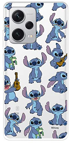 Funda para Xiaomi Redmi Note 12 Pro+ 5G Oficial de Lilo & Stitch Patron Transparente para Proteger tu móvil. Carcasa para Xiaomi de Silicona Flexible con Licencia Oficial de Disney