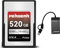 PERGEAR Professional 520GB CFexpress Type A Memory Card, Up to 880MB/s Read Speed & 900MB/s Write Speed for 4K 120P, 8K 30P Recording, with Card Reader, Compatible for Sony Alpha & FX Series Cameras