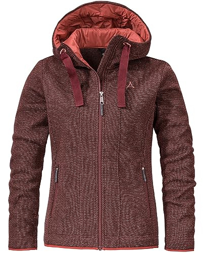 Schöffel Damen Aurora Fleece Hoodie Jacke, burlwood, 44