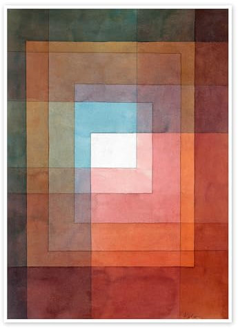 Polyphon gefasstes Weiss Poster von Paul Klee 90 x 120 cm Bunt Wandbilder Wanddeko