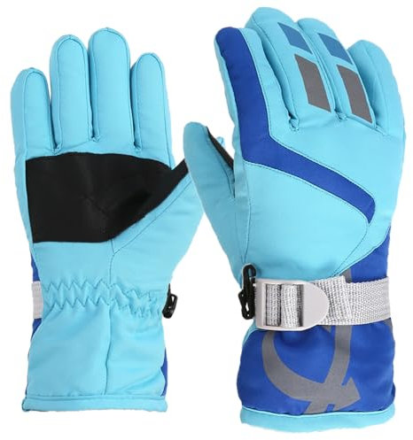 Newwyt 1 Paar Kinderhandschuhe Skifahren Sport Warme Fäustlinge Kältebeständige Handschuhe wasserdichte Kinder-Skihandschuhe für Winterspaß