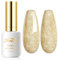 Imtiti Smalto Semipermanente Glitter, 15ml Smalto Semipermanente Unghie D'oro Glitter UV Led Soak Off Smalto Gel Unghie UV Naturale Gel Nail Polish Per Uso Professionale e Domestico