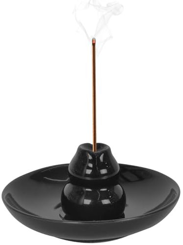 Soporte Incienso, Porta Incienso, Soporte para Varillas de Incienso, Quemador de Incienso con Bandeja Recogedora de Cenizas, Porta Incienso de Cerámica para Dormitorio, Oficina, Meditación, Yoga