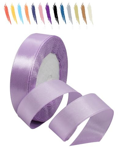 Veilchen 20mm Satinband 23 Meter, Polyesterband, verschönern Sie Ihre Bastelarbeiten und Feiern, ideal für Geschenkverpackungen, Dekorationen, Hochzeitsautoband, Bänder zum Basteln