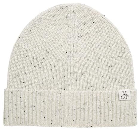 Marc O'Polo Herren Strickmütze aus Woll-Mix Beanie, Cremefarben (White Cotton), One Size