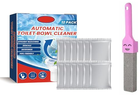 XdealCozyxc 12PCS Cleaner Toilet Limescale Remover Tablets, Descaler Heavy Duty