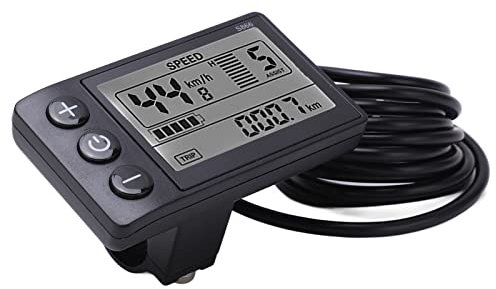 Electric Bicycle LCD Meter, 24V 36V 48V Control Panel with SM Plug Easy Installation Waterproof for S866 Handlebars