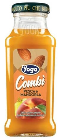 Yoga Succo di Frutta Combì Pesca e Mandorla Confezione da 12 Bottiglie da 200 ml