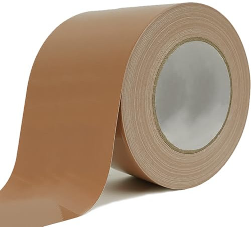 Rusoz Nastro Telato Marrone 75mm x 20m Nastro Adesivo Telato Extra Forte Professionale in Tessuto Impermeabile Duct Tape Non Riflettente e Facile da Strappare per Lavori di Riparazione, Fissaggio