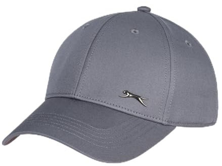 Slazenger Mens Classic Metal Badge Baseball Cap Grey Mens