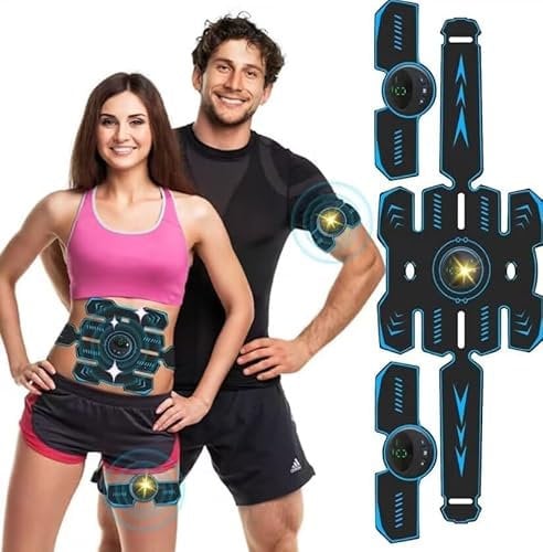 AILEDA EMS bauchmuskeltrainer,Sicher Effektiv Schneller EMS Trainingsgerät Ganzkörper Muskeltrainer, 8 Modi & 19 Intensitäten,USB Wiederaufladbar EMS Bauchtrainer Ganzkörper ABS/Bauch/Arm/Bein