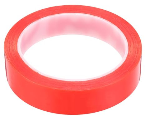 sourcing map 1Pcs 25mm x 10m Phone Repair Adhesive Tape LCD Screen Repair Sticker Double Sided for Cell Phone Tablet Laptop Clear Red
