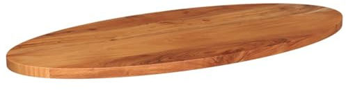 QJBSAVVA Piano Di Lavoro Cucina Top Cucina Piano Cucina Top Tavolo Da Balcone - Piano Tavolo 140x60x3,8 cm Ovale in Legno Massello di Acacia per Sala Riunioni Ufficio Cucina Studio