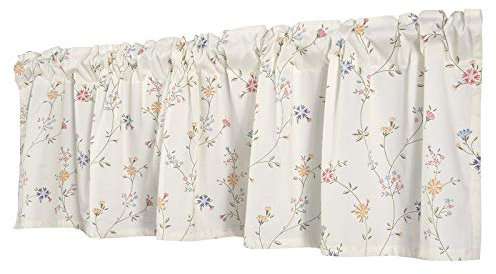 Dreamskull Visillo de Bistró Rústico, Cortina Moderna para Cocina, Diseño Floral Multicolor, 150 cm de Ancho para Ventanas Pequeñas