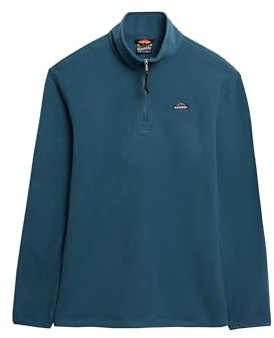 Superdry Herren Polar Fleecejacke mit halblangem Reißverschluss Orion Blau M