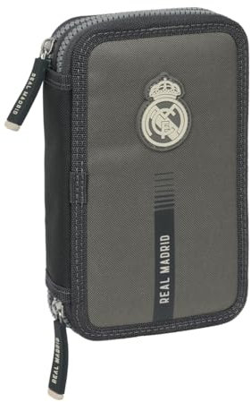Safta Real Madrid 3ème équipe 24/25 - Trousse scolaire pour enfant, avec 29 outils inclus, idéale pour les enfants de 5 à 14 ans, confortable et polyvalente, qualité et résistance, 12,5 x 4 x 19,5 cm,
