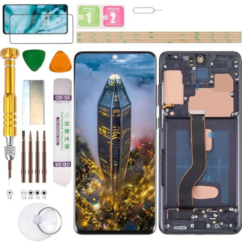 Gadget Troops Écran LCD (sans empreinte digitale) pour Samsung Galaxy S20+ Plus 4G/5G SM-G985F/DS, G986B/DS, G986U, G986U1, G986F, G986B, G986W, SCG02 Kit de remplacement d'écran (Noir)