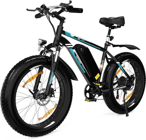 HITWAY 26 Bicicleta Eléctrica para Adultos, Bicicleta de montaña eléctrica Batería extraíble de 36V12Ah/48V15Ah, transmisión - 7 velocidades, Rango de Crucero 35-90km