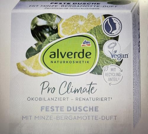 alverde NATURKOSMETIK Gel douche solide parfum menthe bergamote 60 g