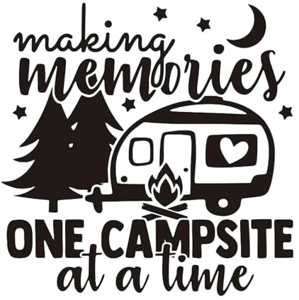 Wasise Campervan Decals, 30 X 30CM Motorhome Decal, Car Wall Sticker | Making Memories Stars and Moon Camping Outdoor Cars Stickers, Campervans Window Glass Gifts, Truck Decor for Windows