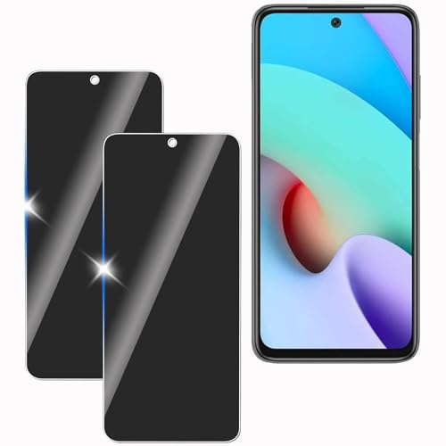 KULAIKE【2 Piezas Protector Pantalla Privacidad para Xiaomi Redmi Note 10,Cristal Templado Anti Espía,Sin Burbujas,Anti-Espía Vidrio Película,Privacy Screen Protector,9H Dureza,Anti-Arañazo