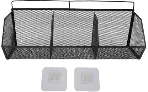 NOENNULL 3 Gitter Hängende Korb Wandmontage Hängende Küche Aufbewahrungskörbe, Metall Aufbewahrungskörbe (Schwarz)