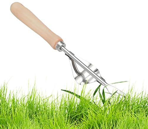 Unkrautvernichter – Werkzeug zum Entfernen von Wurzeln | Manuelles Werkzeug aus Edelstahl zum Ausscheiden von Unkraut im Garten Hof Bauernhof Terrasse