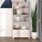 LLEZKBR Schränke & Aufbewahrung-Buffets & Sideboards-Highboard HAMAR Massivholz Kiefer Weiß