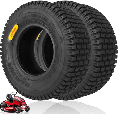 Lot de 2 pneus de tondeuse à gazon - 13 x 5,00-6, 13 x 5,0-6, 13 x 5 x 6, 13 x 5 x 6, 135006 - 4 couches - Pour roues de brouette pneumatiques, diable, tondeuses à gazon, tracteurs, chariot de jardin