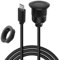 Hoembpn 1m Adaptateur Encastré USB-C 3.0 Femelle à Mâle 5Gbps 60W Chargeur de Voiture 20V/3A,Panneau de Montage de Connecteur M21 Fileté Type-C Prise Rallonge Câble OTG pour RV Bateau Tableau de BOR