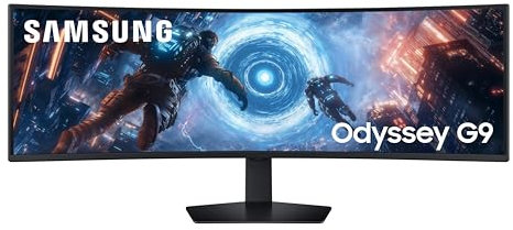 Samsung Odyssey LS49FG910EUXXU 49 5120x1440 Curved Gaming Monitor - VA, 1ms, 144Hz, DQHD 1440p, HDMI 2.1, Displayport, USB, Height Adjust (Renewed)
