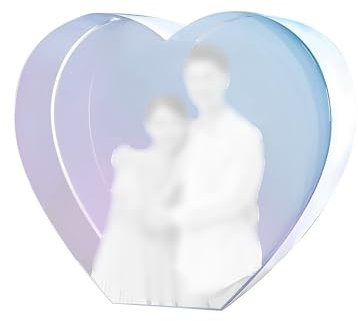 Decoration Murale Verre de gravure photo en cristal 3D personnalisé pour elle, lui, femme, mari, souvenir unique avec votre photo (D, 10cm)