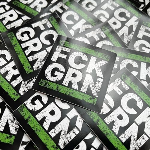 FCK GRN Aufkleber/Sticker 25 Stück, 5,2 cm Grunge Anti Grüne Ampel Weg Bundesregierung Baerbock Habeck