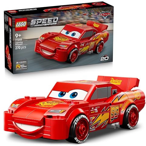 LEGO Speed Champions | Lightning McQueen - Spielzeug zu Cars von Disney Pixar - DIY Deko für Kinderzimmer - Auto Spielset - Kreatives Geschenk für Mädchen, Jungen und Autofans ab 9 Jahren - 77255